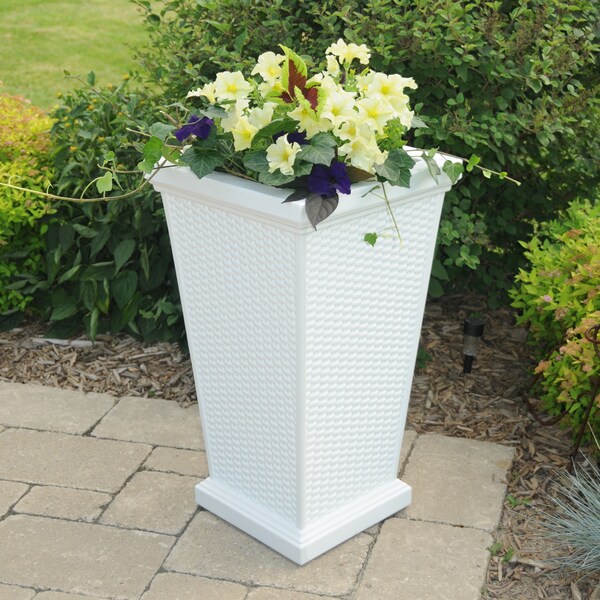 Wellington Tall Planter - White